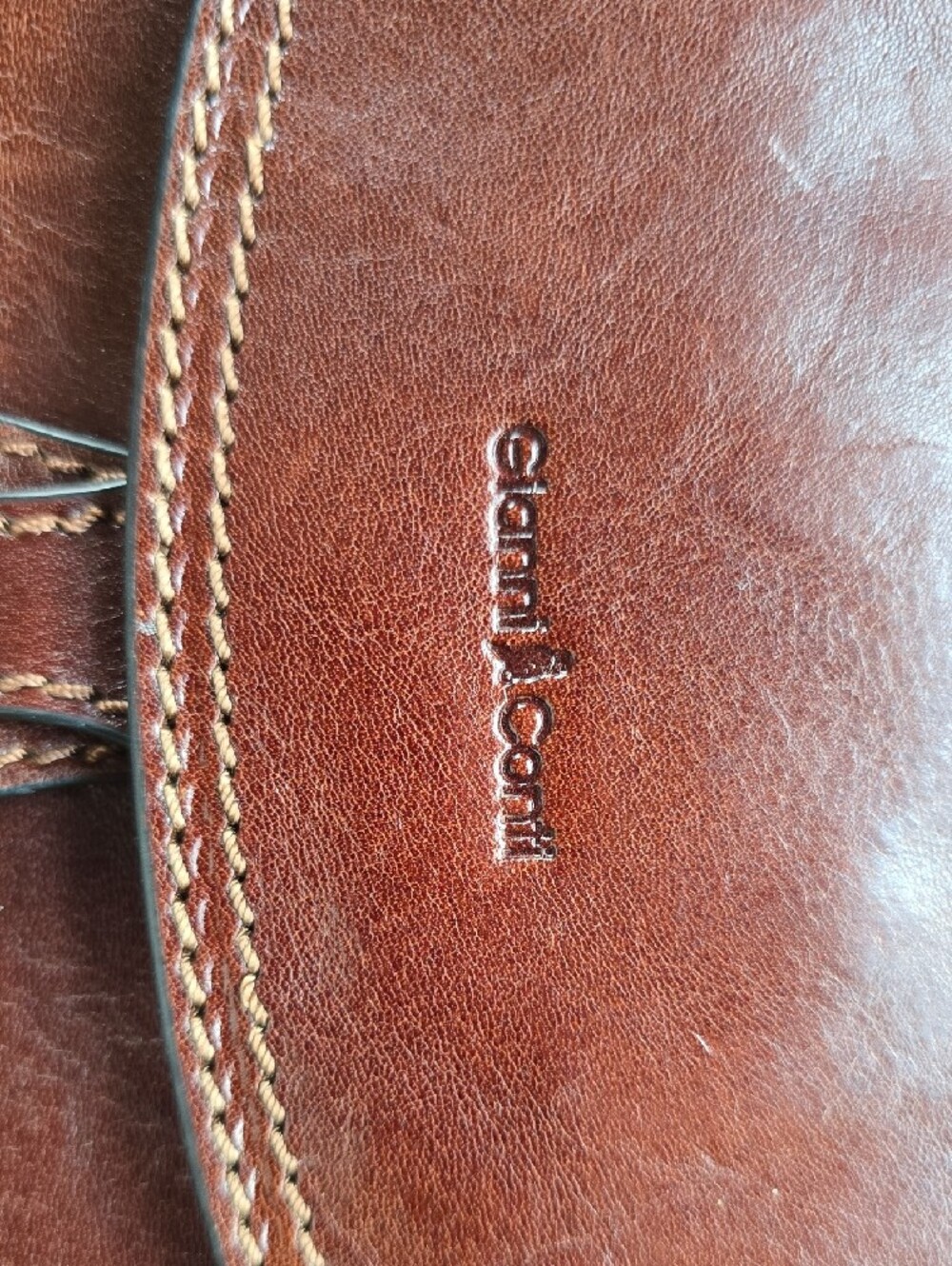 Gianni Conti Brown Leather Crossbody Bag - Picture 3 of 10